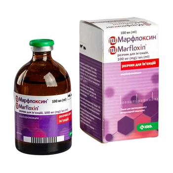 Марфлоксин 10% раствор для инъекций, 100 мл