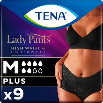 Урологічні труси Tena Lady Pants Plus для жінок Medium 9 шт Black (7322542295397)