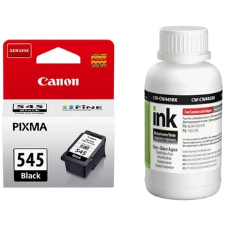 Комплект Картридж Canon PG-545 Black (8287B001)+ Чорнило ColorWay CW-CW445BK02 200 мл