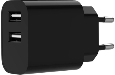 Ładowarka sieciowa Gembird 2 x USB-A 5V 2.4 A Black (TA-UC-2A12-01-BK)