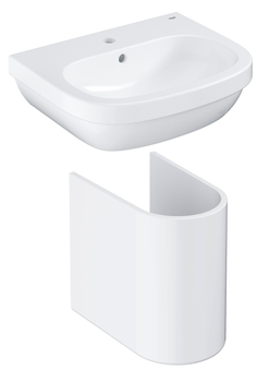 Набор Раковина Grohe Euro Ceramic 55 см с о/с альпин-белый 39336000 + Полупьедестал Grohe Euro Ceramic 39201000