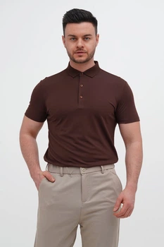 Футболка поло однотонная Trend Collection 2424 коричневый (цв. 56) M