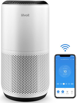 Очищувач повітря Levoit VeSync Core 400S Smart True HEPA | Інтелектуальний очищувач з фільтрацією H13 True HEPA, керуванням через додаток та голосовими асистентами