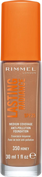 Тональна основа Rimmel Lasting Radiance Spf 25 освітлююча 350 Honey 30 мл (3614226493705)