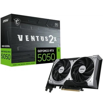 Видеокарта GeForce RTX 5050 8GB GDDR6, PCI-Express 5.0, игровая, черно-серебристая