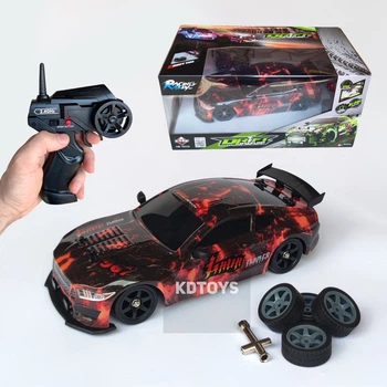 Машинка для дрифта Drift Car Ford Mustang 4WD на радиоуправлении Пар Корпус светится Дрифт машина 28 см (Оранжевый)