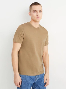 Футболка хлопковая длинная мужская C&A 2214262_беж 2XL Бежевая (KAY2000001619223)