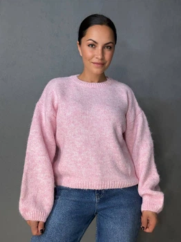 Свитер женский Fancy Matinee 6119 оверсайз меланж one size розовый