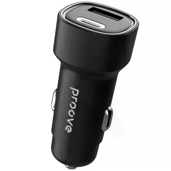 Автомобільний Зарядний Пристрій Proove Flash 48W (Type-C + USB) Black