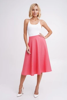 Женская юбка клеш меди, кораловая Подіум 27580-CORAL XL Кораловый
