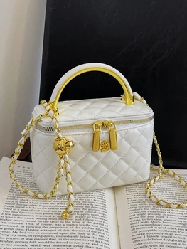 Женская сумка-косметичка 1032 Vanity Bag кросс-боди белая молочная