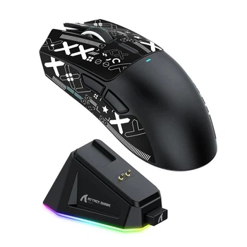 Игровая мышь ATTACK SHARK X11 Wireless Gaming Mouse c RGB заряжающей станцией (Black)