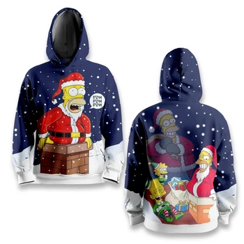 Худі спортивне з 3D принтом Santa Homer 31530 XS
