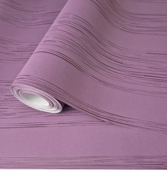 Виниловые обои 10 × 0.5 м Marburg Velvet Panels 56724, фиолетовые полосы для спальни, кухни, прихожей, офиса