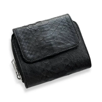 Кошелек из кожи питона мини черный (14,5х10,5х3,8 см) BW00368
