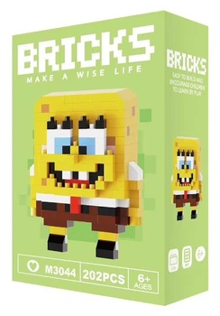 Конструктор фігурка Пікселі BRICKS Губка Боб серія "Мультгерої" SpongeBob SquarePants Micro Diamonds Blocks M3044