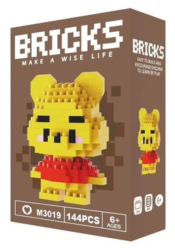 Конструктор фігурка Пікселі BRICKS Вінні-Пух серія "Мультгерої" Winnie the Pooh Micro Diamonds Blocks M3019