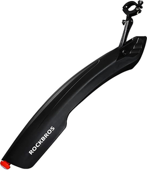 Велосипедне крило RockBros DNB8001BK з червоною LED лампою Чорне (5907769314377)