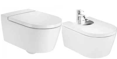 Roca Inspira Round Rimless Комплект подвесной унитаз плюс биде
