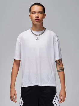 Спортивна футболка для фітнесу жіноча Nike W J Spt Diamond Ss Top FN5116-100 L Біла (0196975515912)
