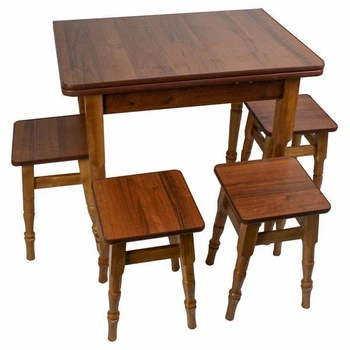 Раскладной обеденный столовый комплект (кухонный стол с табуретками) "Орех" (10003720)