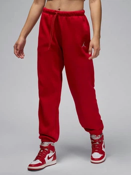 Спортивні штани на флісі жіночі Nike Jordan Brooklyn Fleece FV7077-687 L Червоні (0197595799157)