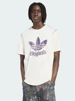 Футболка бавовняна довга чоловіча Adidas Originals JY2760 M Біла з принтом (4068808726177)