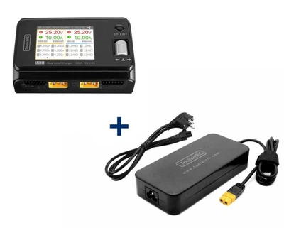 Универсальное зарядное устройство ToolkitRC M6D 500W + Блок питания ToolkitRC ADP200 200 W 19.5v 10.3A