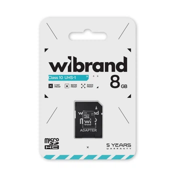 Карта памяти Wibrand microSDHC 8GB Class 10 UHS-I высокая скорость передачи