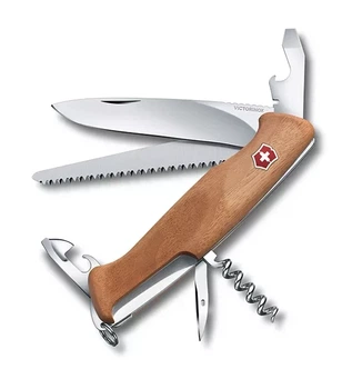 Швейцарський ніж Victorinox RangerWood 55 для активного відпочинку та повсякденного використання 10 функцій світлий