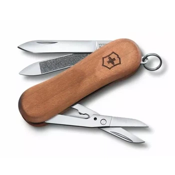 Швейцарський ніж Victorinox Delemont EvoWood 81 для туризму та активного відпочинку з 5 функціями з неіржавкої