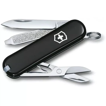 Складаний ніж Victorinox Classic SD 58 мм чорний для повсякденного використання 7 функцій компактний