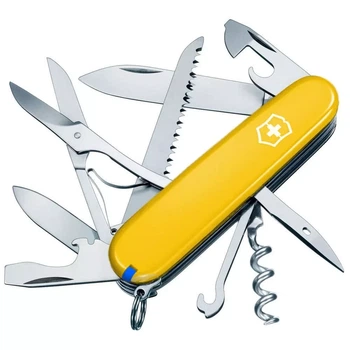 Складной нож Victorinox Huntsman 15 функций для активного отдыха и путешествий желтый цвет