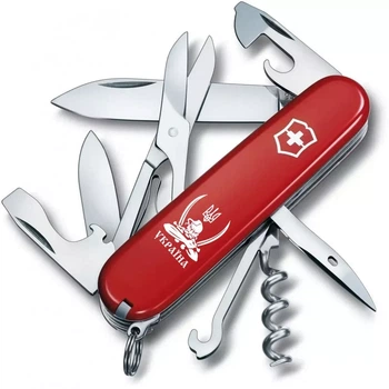 Складаний ніж Victorinox Climber із символікою України багатофункціональний для туристів та активного відпочинку