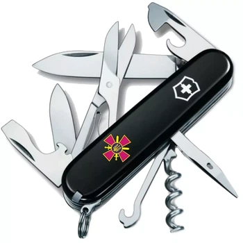 Складаний ніж Victorinox Climber Army для активного відпочинку та туризму багатофункціональний з емблемою СВ ВСУ