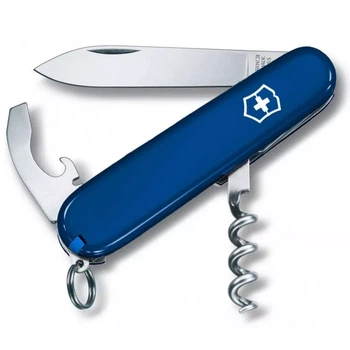 Складной нож Victorinox Waiter сине-желтый для активного отдыха и туризма 9 функций компактный и надежный