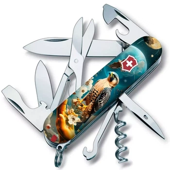 Складной нож Victorinox Climber мультитул для туристов и активного отдыха с 15 функциями и українським
