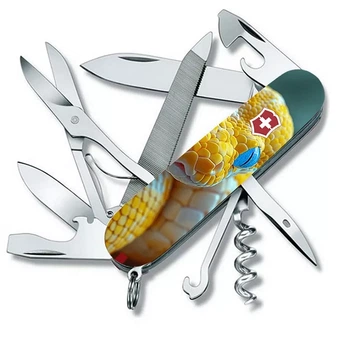 Складаний ніж Victorinox Mountaineer Animal 19 функцій для активного відпочинку та пригод із зображенням змії