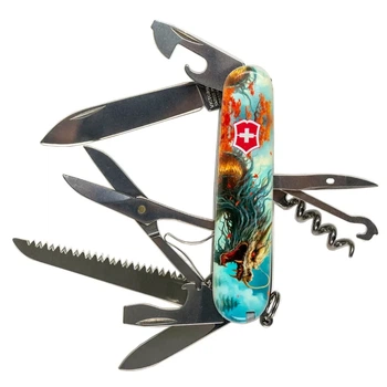 Складаний ніж Victorinox Huntsman Zodiac для колекціонерів і шанувальників фентезі багатофункціональний з бойовим