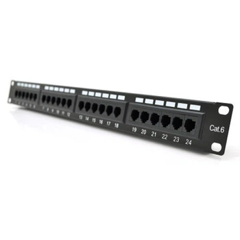 Патч-панель 19" 24хRJ-45 UTP 1U cat.6 Pipo