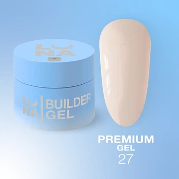 Гель LUNAMoon Premium Gel №27 (Пудрое облако) на 30 мл для укрепления, выравнивания и наращивания ногтей