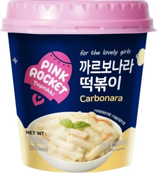 Токпоккі Pink Rocket Topokki Danie Carbonara з сирним соусом 120г