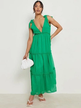 Платье женское Boohoo GZZ47617_03 36 Зеленое (KAY2000001577455)