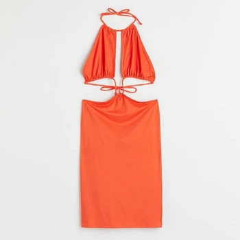 Платье женское H&M 1080545 2XL Оранжевое (KAY2000001585405)