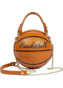 Жіноча коричнева кругла сумка BASKETBALL м'яч на ланцюжку