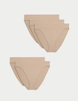 Набір жіночих трусиків з модалу Marks&Spencer High waisted High legs 12(40) 5 шт rose quartz 0176