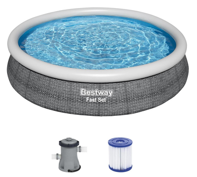 Басейн каркасний Bestway Fast Set 457 x 84 см 57313 Сірий (6941607310908) (955555910352812) - Уцінка