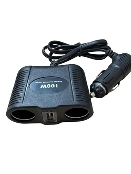 Прикуриватель-двойник с продолжателем./USB Indrive IDS-20764 100W (USB-1200mA)
