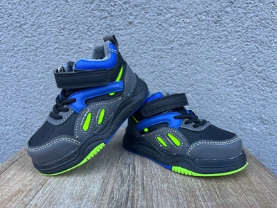 Дитячі демісезонні хайтопи для хлопчиків Apawwa Black/Grey 22 р, чорні