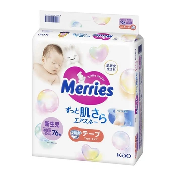 Підгузки дитячі MERRIES, Newborn (до 5 кг) 76 шт